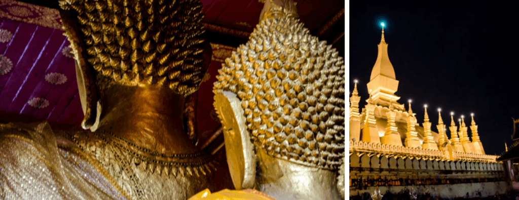 budda statue and That Luang Stupa